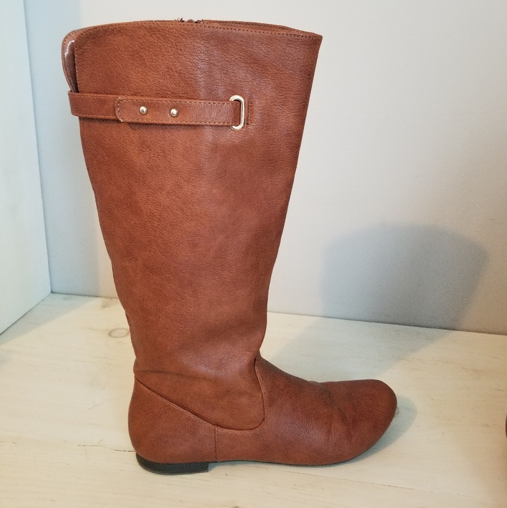 Brown knee high boots